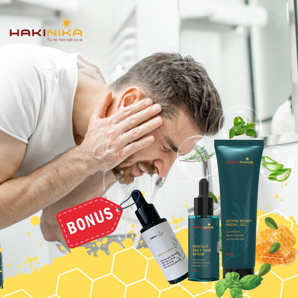 [FOR MEN] Serum Dưỡng da ngừa mụn dành cho Nam HAKINIKA Chiết xuất thiên nhiên Làm sáng trẻ hóa da - Chai 20ml