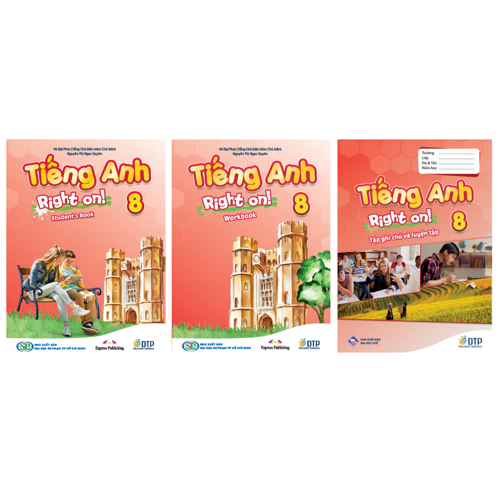 Sách - DTPbooks - Tiếng Anh 8 Right On! trọn bộ (SB, WB, NB)