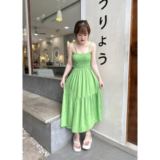 VÁY 2 DÂY BO THUN NGỰC DÁNG DÀI