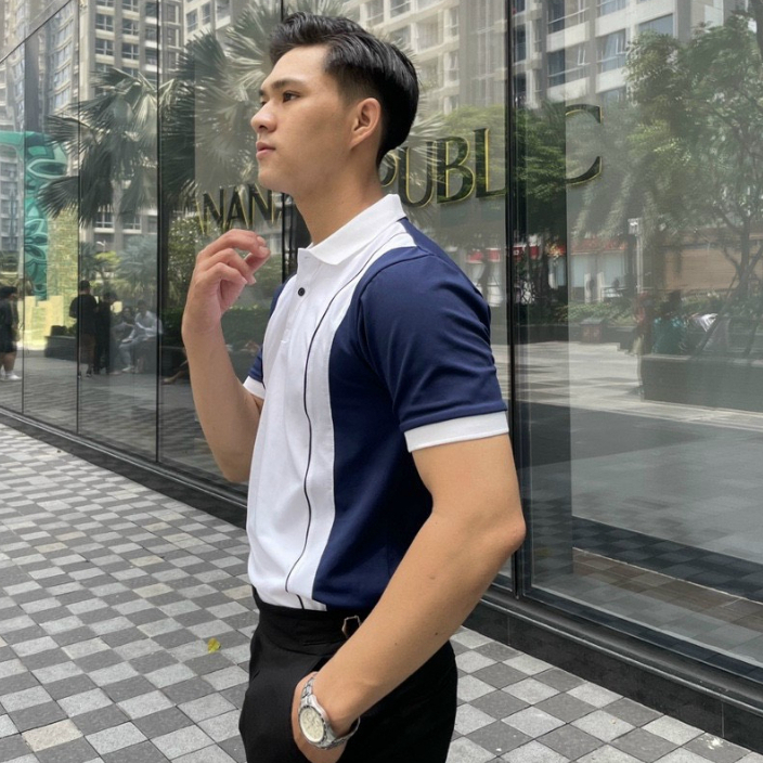 Áo thun polo nam phối màu, vải mềm mịn, thun cá sấu thoáng mát - TM5