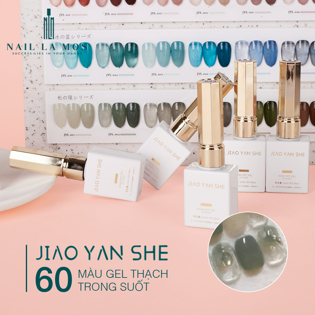 Set sơn móng tay thạch Jiao Yan She chính hãng 60 màu nail - Bộ sơn gel thạch trong nhiều màu (tặng kèm bảng màu)
