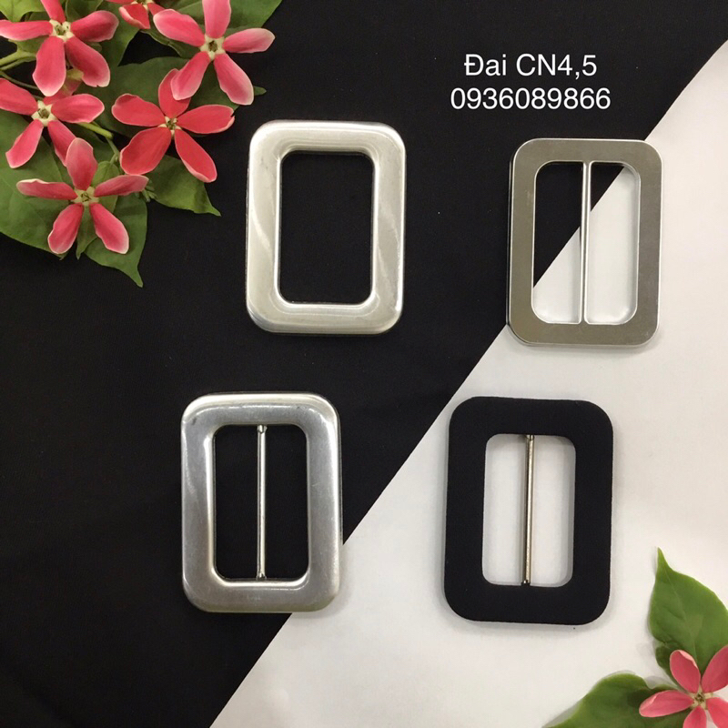 Set 10 bộ phôi, xương đai khoen thắt lưng bọc vải bản 4,5cm (CN4.5) ( fabric covered buckle)