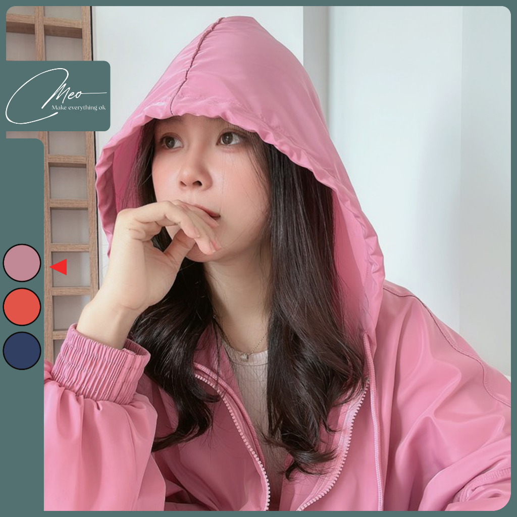 Áo khoác gió thể thao vải lụa nhật cao cấp có nón