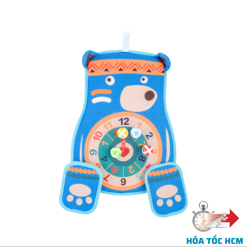 Đồ chơi bảng phi tiêu ném banh cho bé hình gấu
