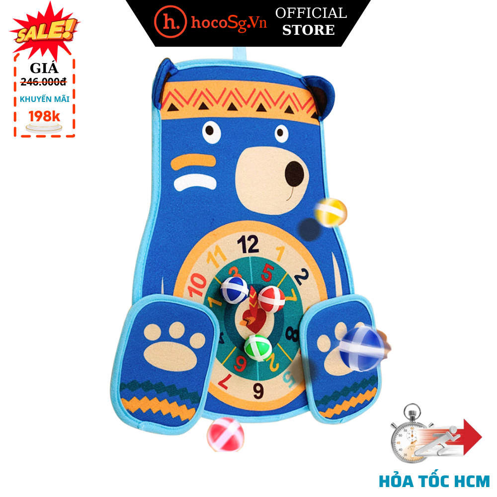 Đồ chơi bảng phi tiêu ném banh cho bé hình gấu