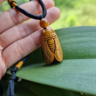 Ve sầu đa màu vàng m.hổ kèm dây đeo cổ