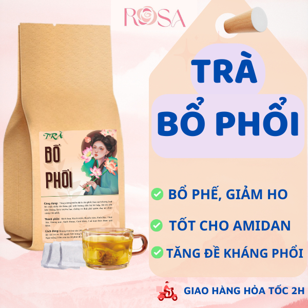 Trà bổ phế quản thảo dược túi lọc hỗ trợ tăng cường hệ miễn dịch làm sạch họng giảm ho tăng sức đề kháng tốt cho phổi
