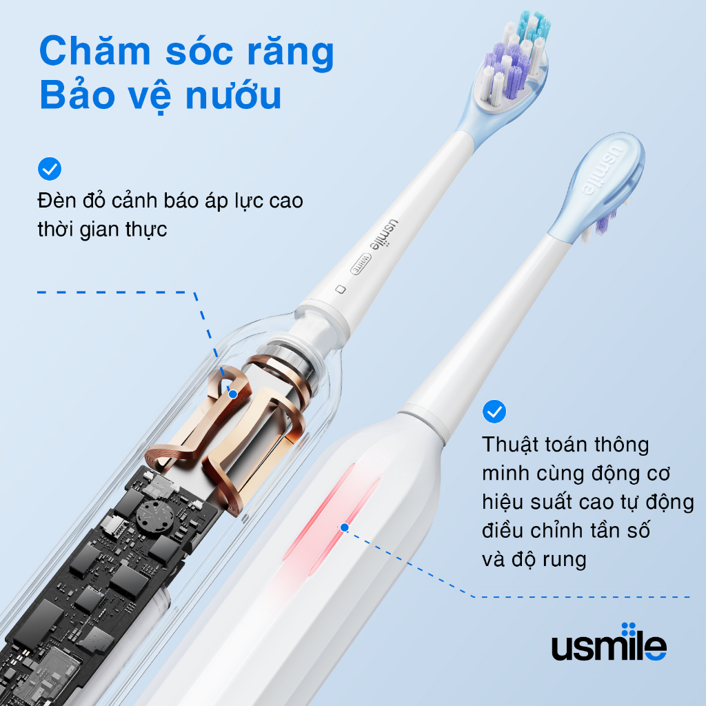 Bàn chải điện sóng siêu âm usmile Y10 - Bảo hành 12 tháng