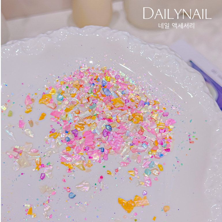 Vụn xà cừ mix nhũ Tone Hồng trang trí móng