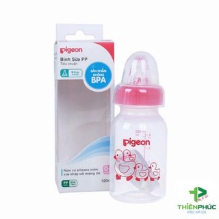 Bình sữa Pigeon PP 120ml được làm bằng chất liệu nhựa PP cao cấp an toàn cho bé.