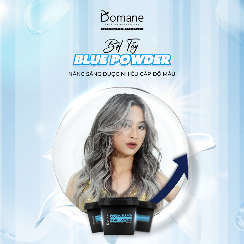 Bột Tẩy Tóc Cao Cấp BOMANE Lên Tông Cao, Hạn Chế Khô Rát Da Dầu 500G