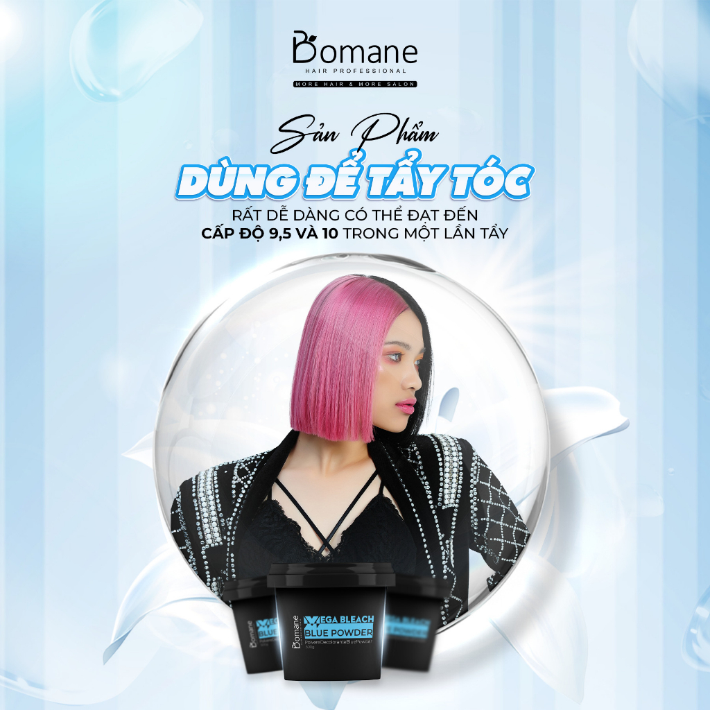 Bột Tẩy Tóc Cao Cấp BOMANE Lên Tông Cao, Hạn Chế Khô Rát Da Dầu 500G