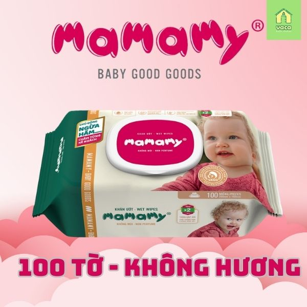 Combo 12 Khăn giấy ướt 100 tờ có nắp chủ động ngừa hăm/x2 chất ngừa hăm Mamamy Không mùi/Mùi dịu nhẹ an toàn cho bé