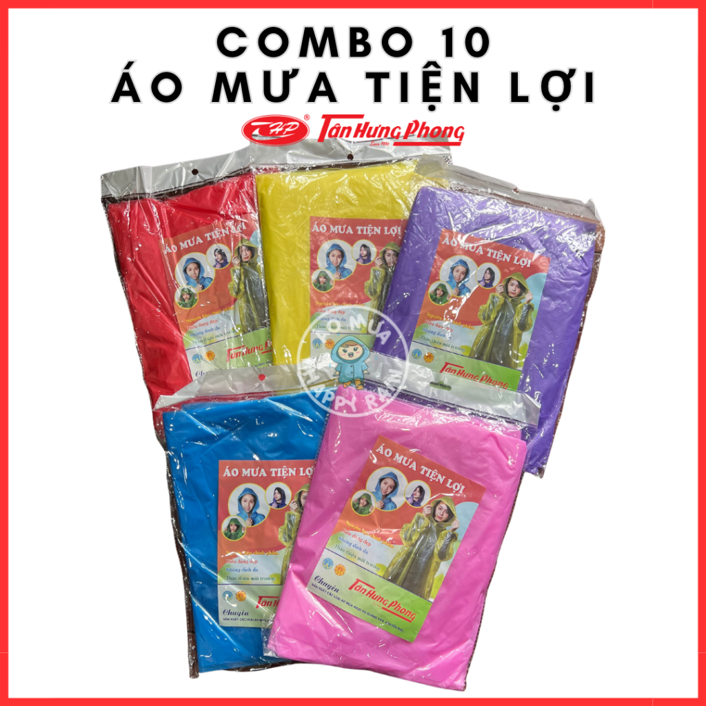 (Combo 10 Áo) Áo Mưa Tiện Lợi, Áo Mưa Du Lịch Loại Tốt