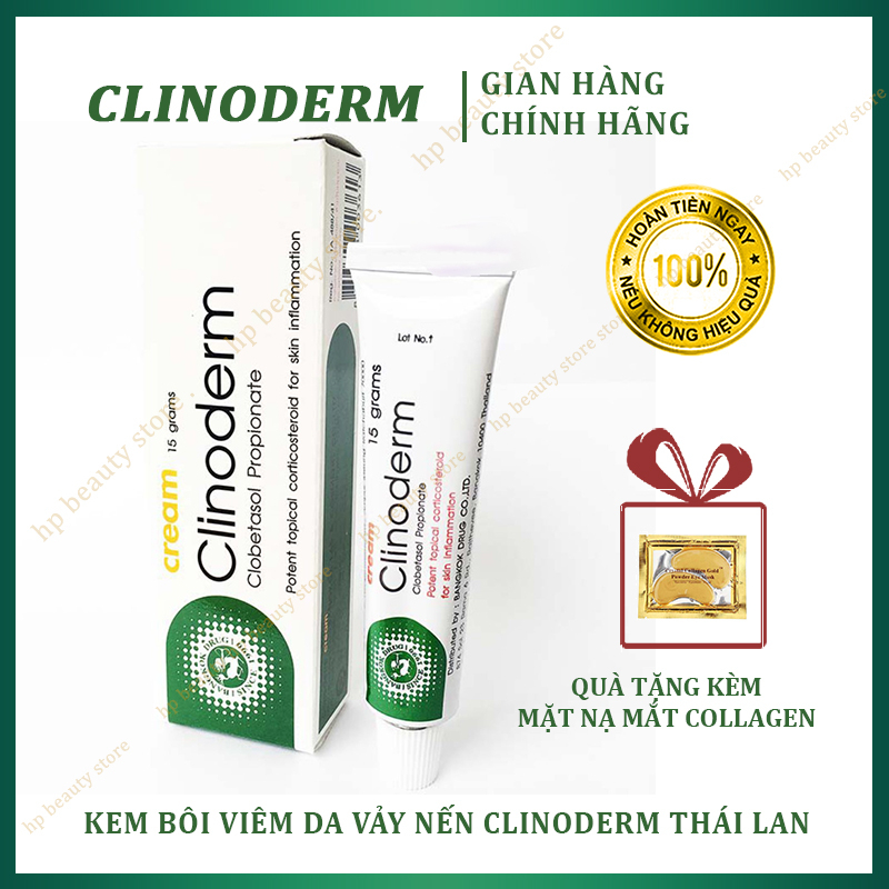 Kem Bôi Ngứa Vảy Nến Thái Lan Clinoderm Cream 15g - Hỗ Trợ Viêm Da Cơ Địa, Chàm, Tổ Đỉa, Nước Ăn Tay Chân