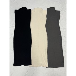Đầm body kẻ xẻ đùi chất thun mát mịn