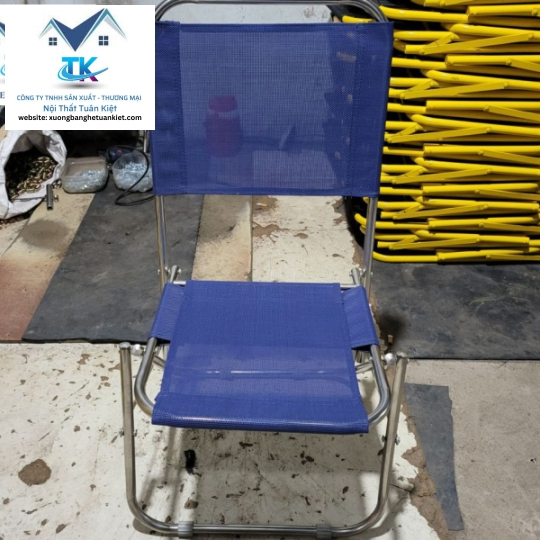 Ghế xếp inox vải lưới lưng thấp, ghế xếp gấp gọn phù hợp quán cà phê, dã ngoại, câu cá tiện lợi - Nội Thất Tuân Kiệt