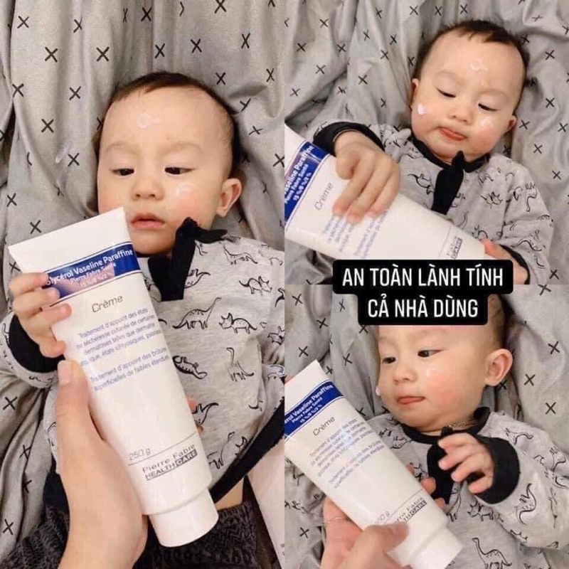 Kem Glycerol Vaseline Paraffine 250g ngừa nẻ, chàm sữa cho bé - hàng Pháp