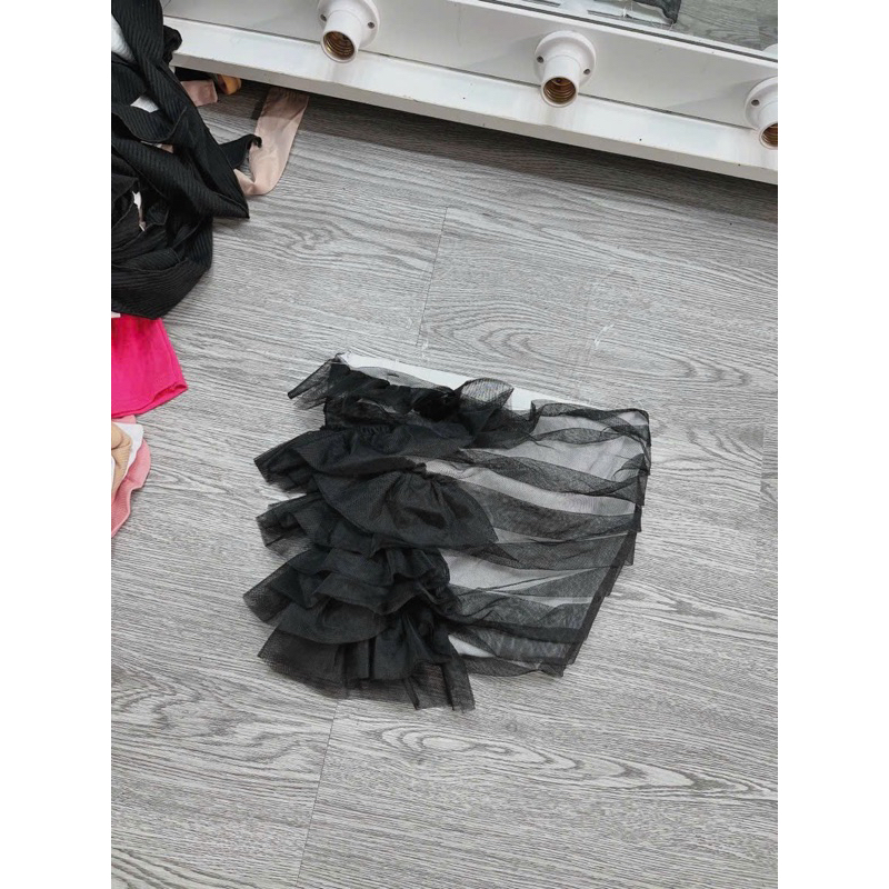 Áo Ống Mút Ngực Bèo 1 Bên Croptop Lưới Nhún