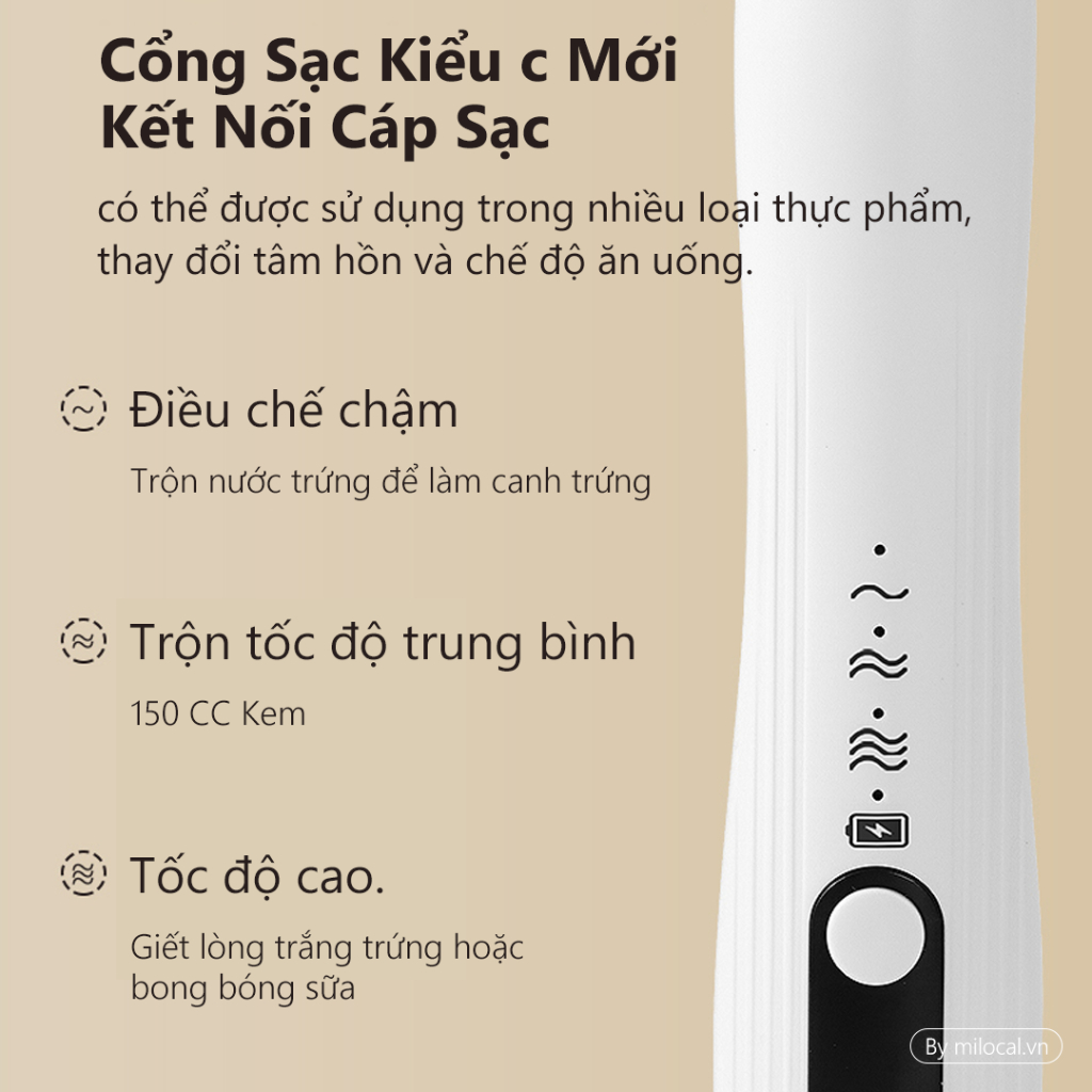 Máy ĐáNh Bọt Cà Phê Xiaomi Youpin Kitchen Đánh Trứng Cầm Tay Mini Không Dây Đa Năng 3 Chế Độ 2 Đầu Trộn Máy Đánh Trứng