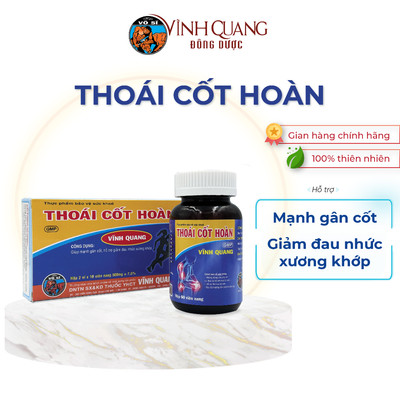 Thoái Cốt Hoàn hộp 60 viên Hỗ trợ giảm đau nhức xương khớp do vận động, đá bóng, thể thao