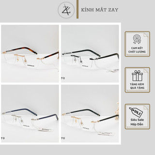 Gọng kính khoan ốc không viền titanium thời trang nam nữ cao cấp mb0270 full box