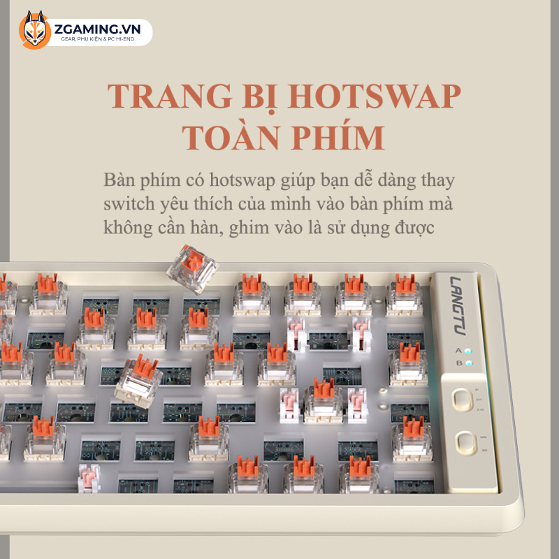 [HỎA TỐC 2H Bàn Phím Cơ Không Dây LANGTU GK85 - Hot-Swap - Golden Switch - Bảo Hành 12 Tháng - Có Sẵn Hàng - Giao Nhanh