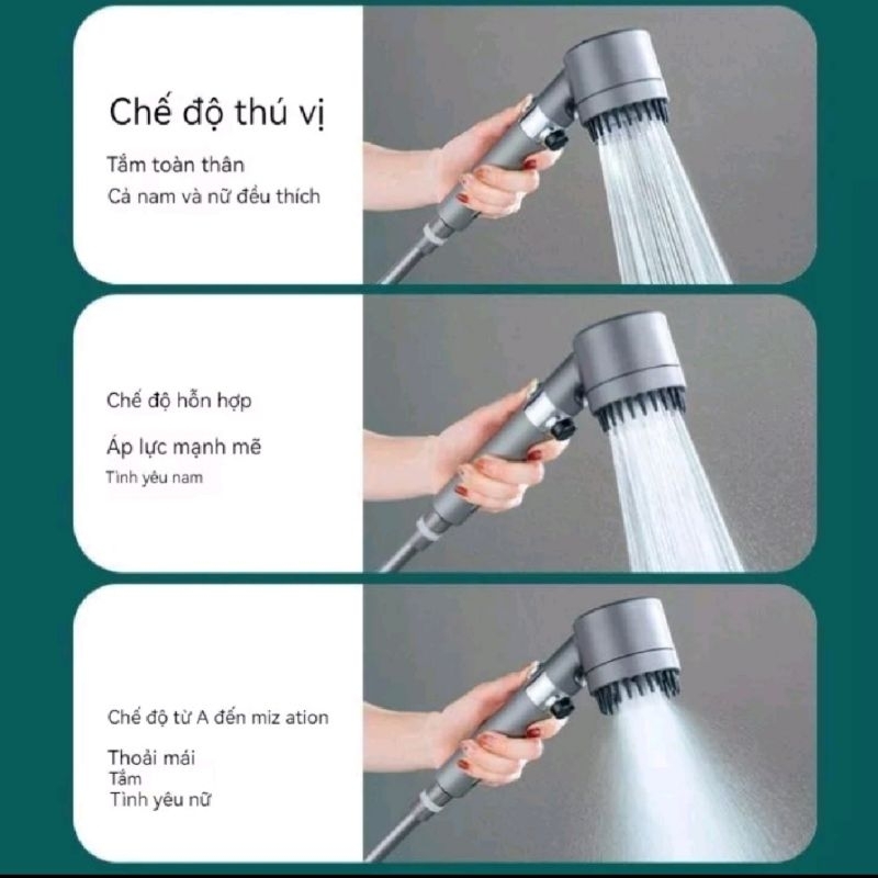 Vòi sen tăng áp thông minh massage 3 chế độ, kèm lõi lọc sạch nước