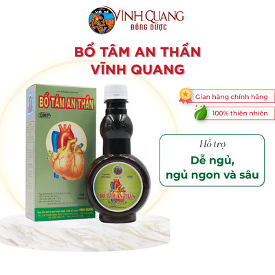 Bổ Tâm An Thần Vĩnh Quang chai 280ml Hỗ trợ dễ ngủ, ngủ ngon, giảm triệu chứng suy giảm trí nhớ