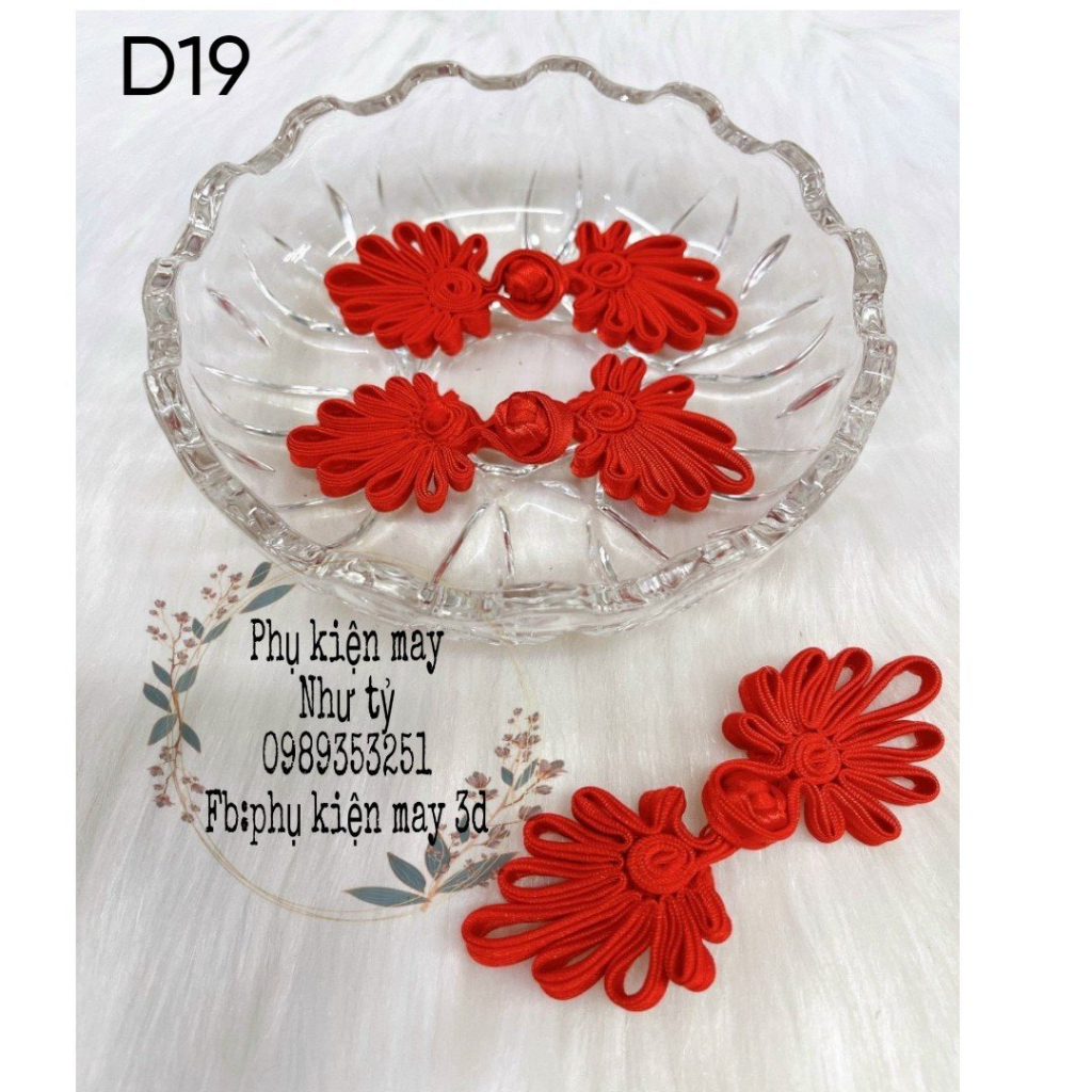 (gói 5 nút) bộ nút kết sườn xám hoa cúc xinh xinh