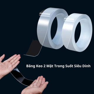 Cuộn băng keo 2 mặt trong suốt siêu dính đa năng