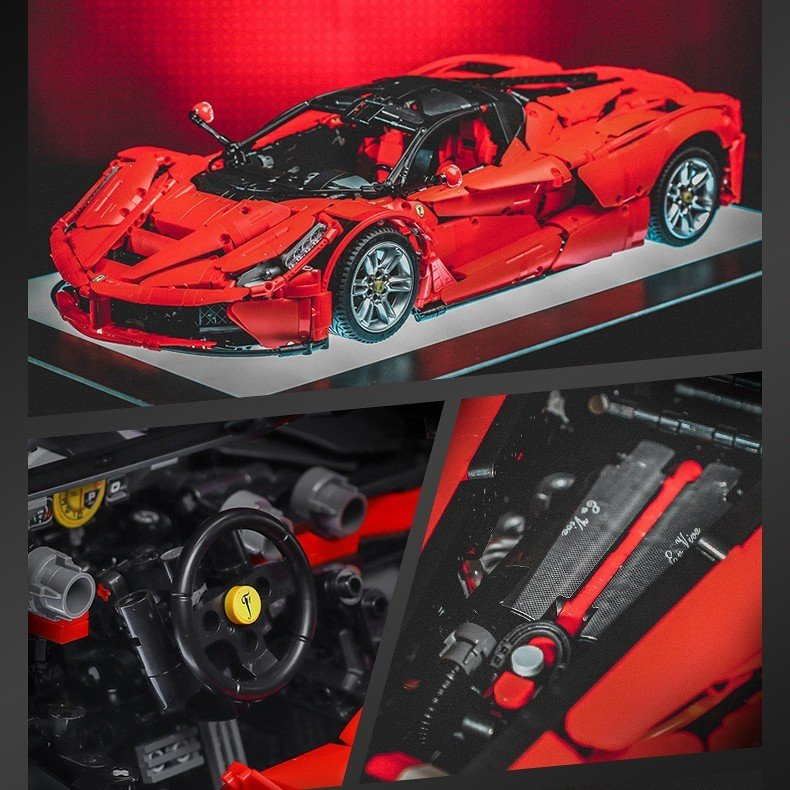 Mô Hình Lắp Ráp LEGO Nathashop Siêu Xe Ferrari Laferrari tỉ lệ 1:8 màu đỏ