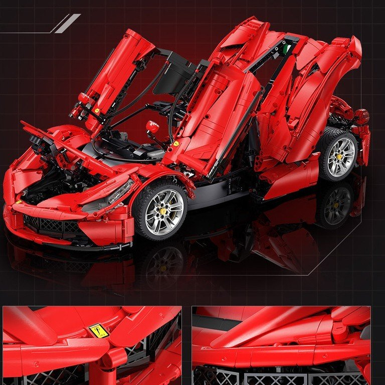 Mô Hình Lắp Ráp LEGO Nathashop Siêu Xe Ferrari Laferrari tỉ lệ 1:8 màu đỏ