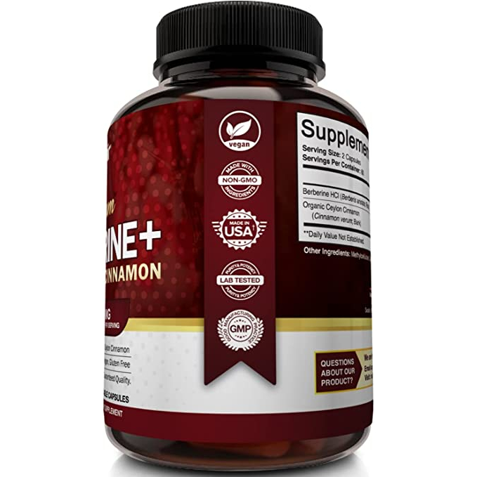 NutriFlair Berberine+ With Ceylon Cinnamon 1200mg - Viên uống hỗ trợ chuyển hóa glucose, hệ miễn dịch, tim mạch 120 viên