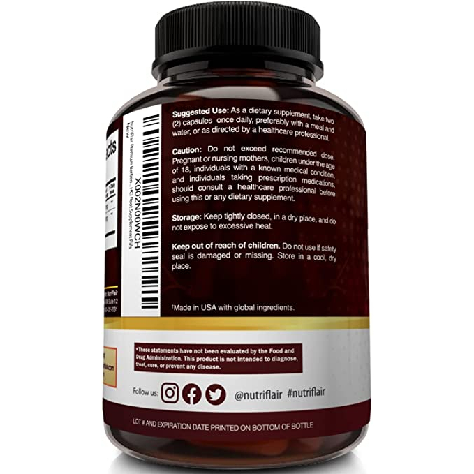 NutriFlair Berberine+ With Ceylon Cinnamon 1200mg - Viên uống hỗ trợ chuyển hóa glucose, hệ miễn dịch, tim mạch 120 viên