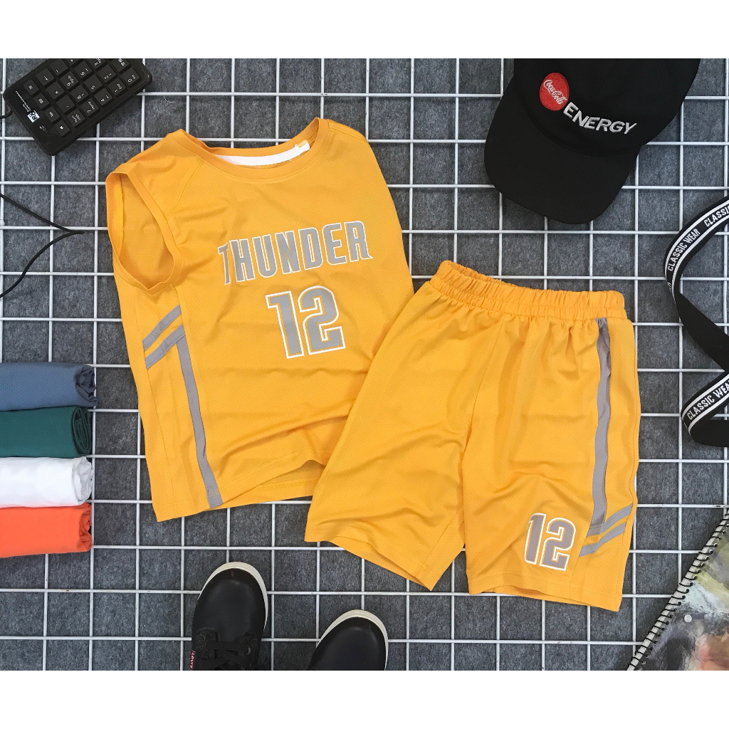 Bộ sát nách thể thao bé trai Nanokids vải thông hơi size bé 20-40kg