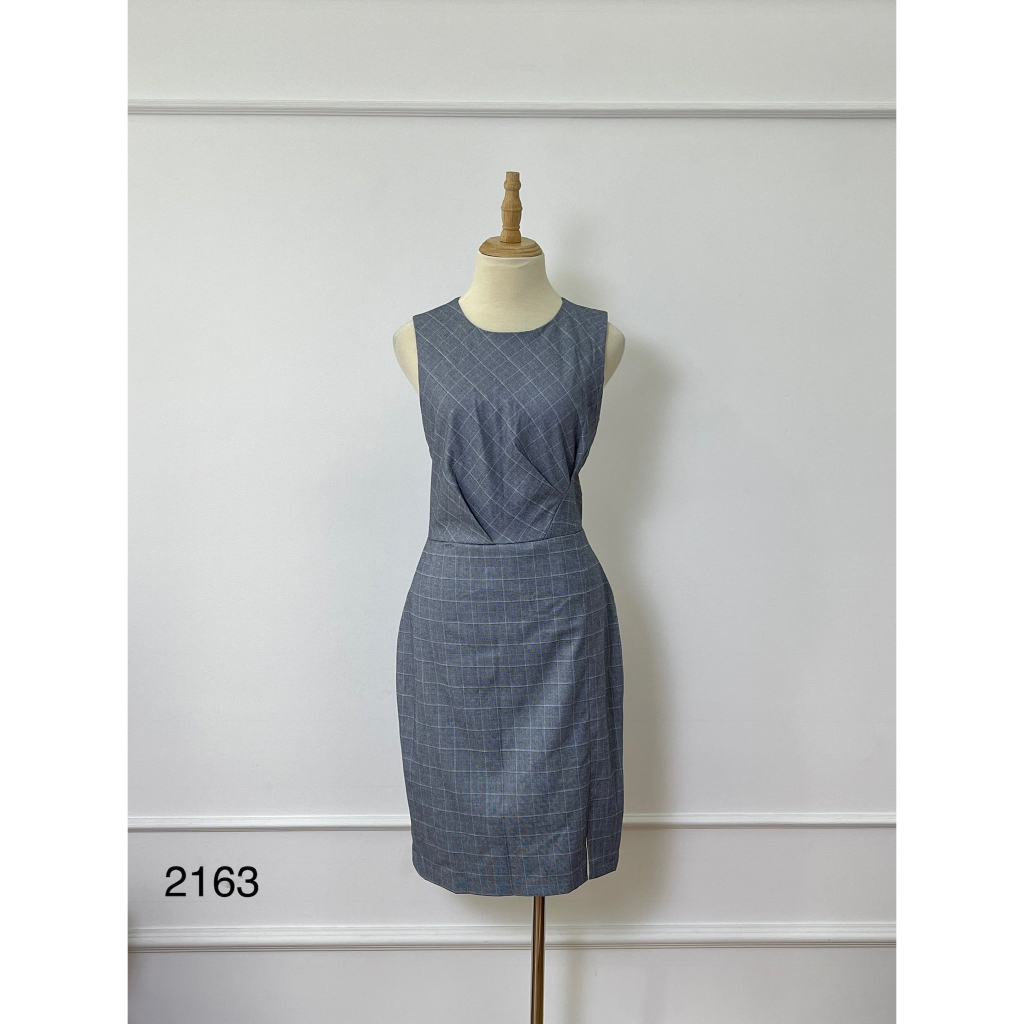 V2163 Váy BANANA REPUBLIC Hàng hiệu chính hãng thời trang nữ màu xanh size 4 Secondhand thanh lý ký gửi