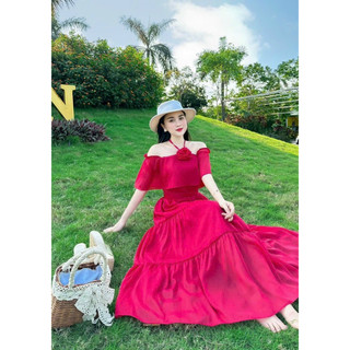 Đầm Maxi Cổ Yếm Có Mút Ngực