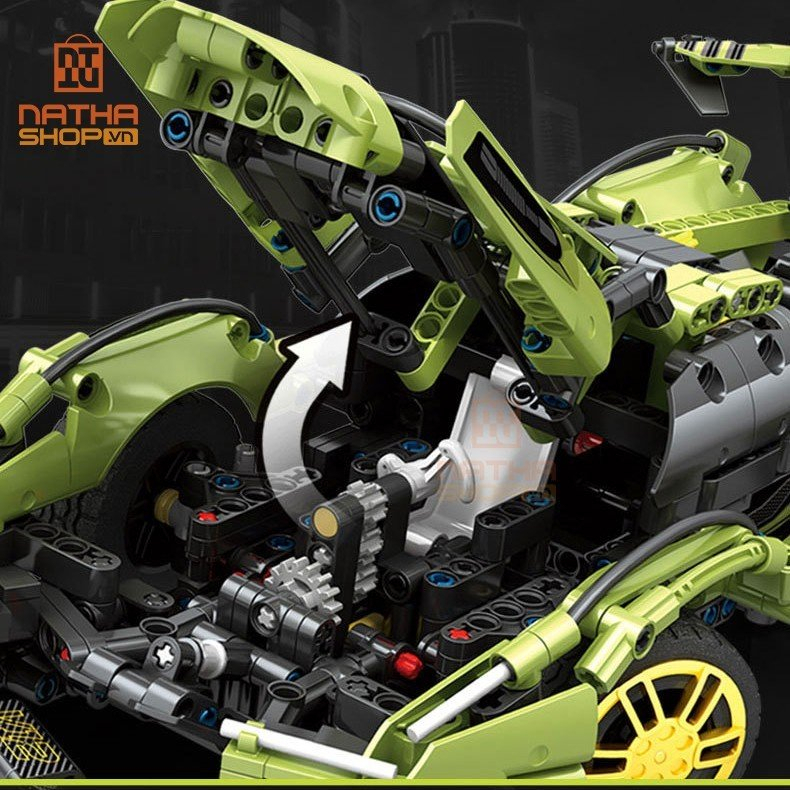 Mô hình lắp ráp LEGO Siêu Xe Lamborghini V12 Green màu xanh tỉ lệ 1:14
