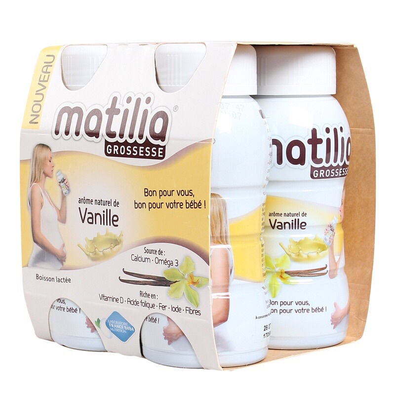 [EUPLUS-8TDN] Sữa bầu Matilia 200ml - Pháp, vị vanila, vị socola, vị dâu, vị biscuit