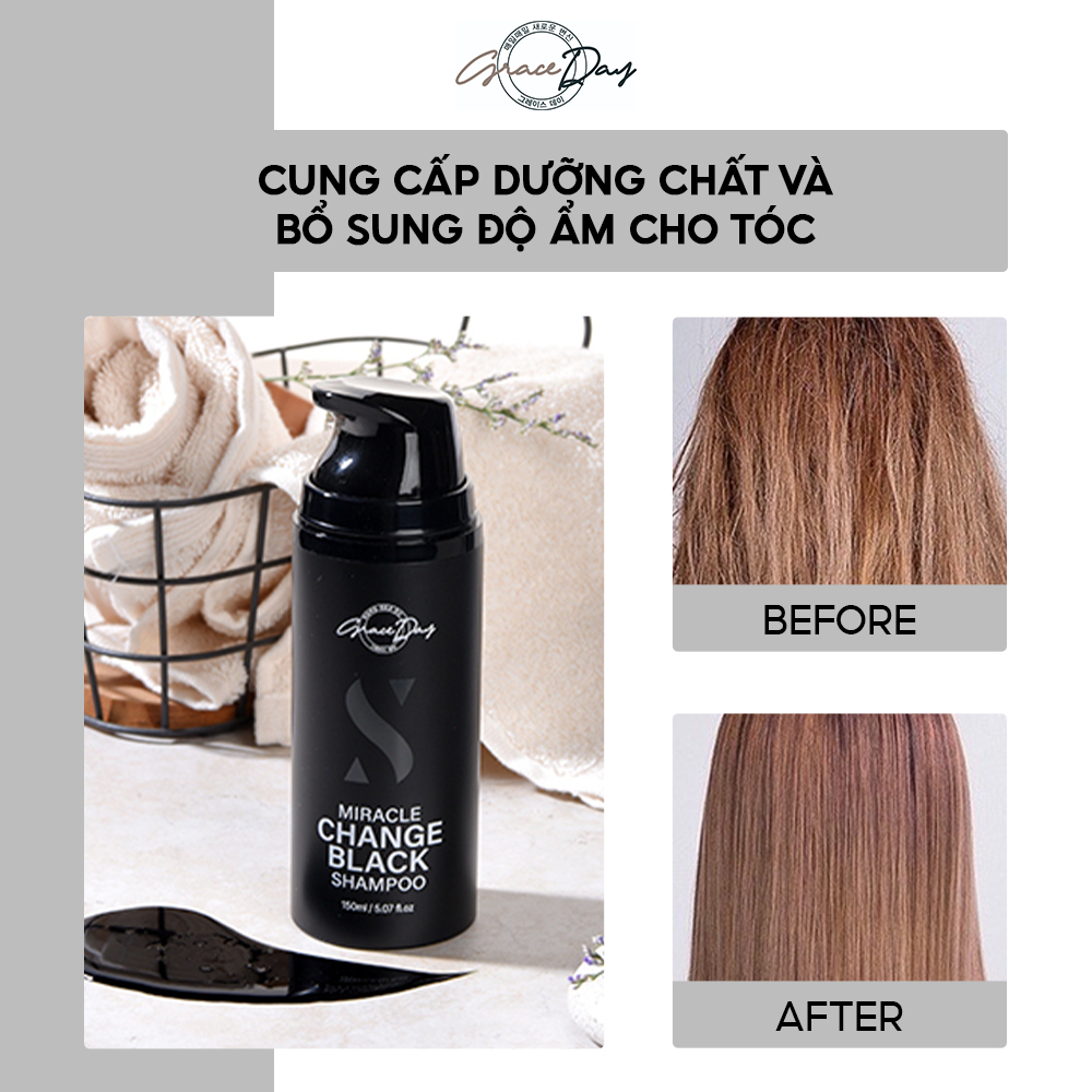 Bộ Dầu Gội Grace Day Miracle Change Black Shampoo And Treatment