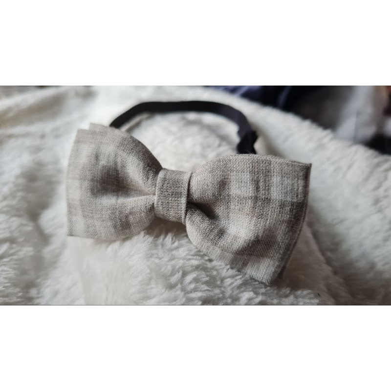 Nơ vải kẻ caro cho bé