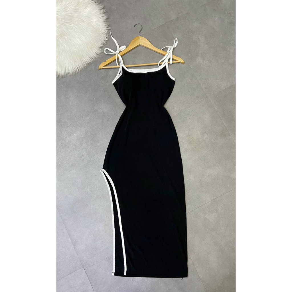 Đầm Hai Dây Dáng Dài Hở Lưng Xẻ Tà Siêu Hot CC0102