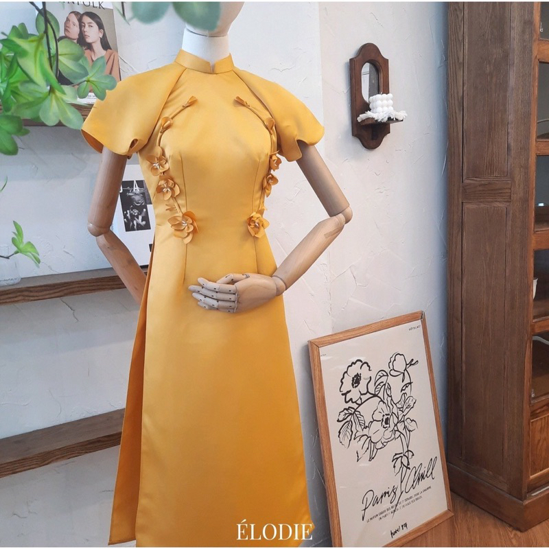 Áo dài cách tân hàng thiết kế cực xinh, chất liệu Tafta sịn - Áo dài Thị Mầu