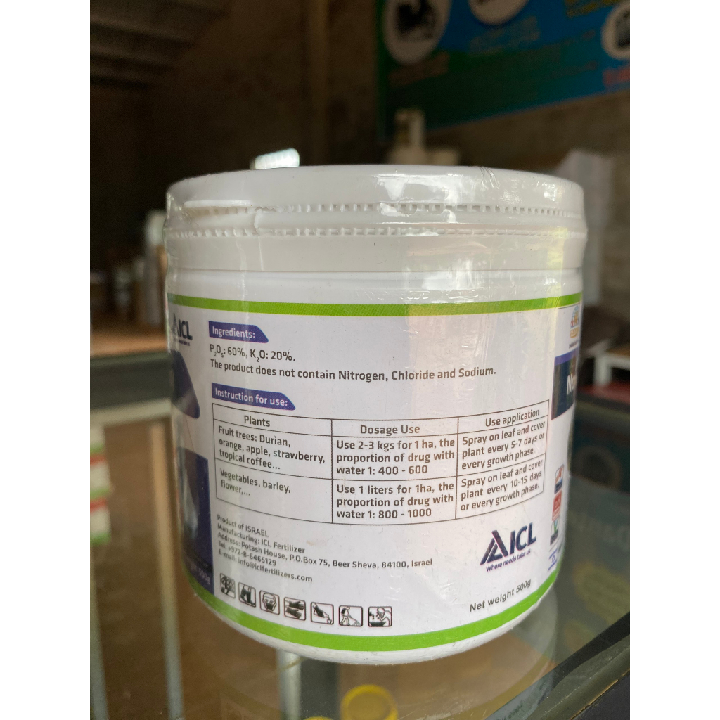 TẠO MẦM HOA, KÍCH THÍCH RA HOA NOVA PEKACID 0-60-20 ISRAEL - HŨ 500GR