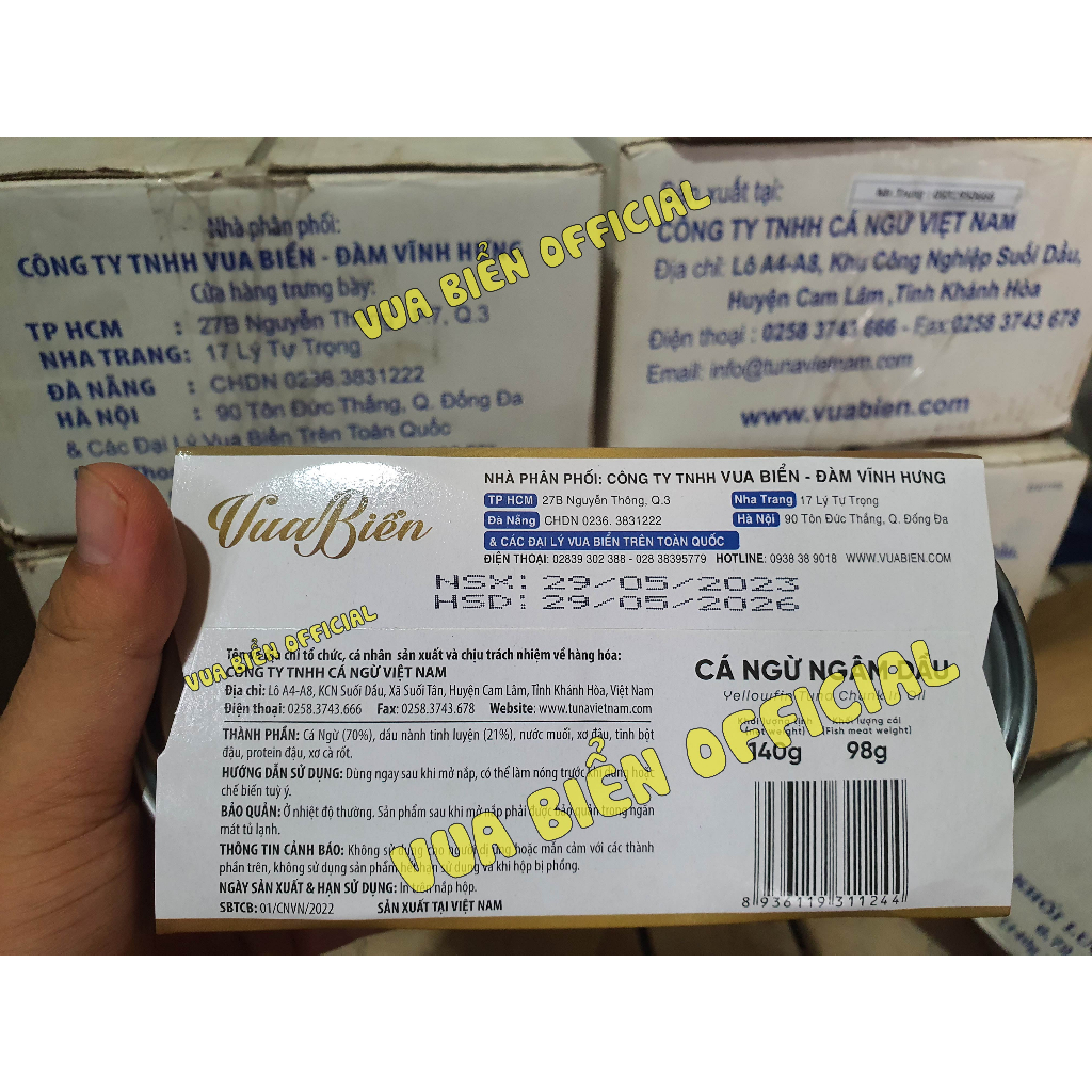 CÁ NGỪ NGÂM DẦU XANH  VUA BIỂN CHÍNH HÃNG MIẾNG TO - TUNA IN OIL 140g