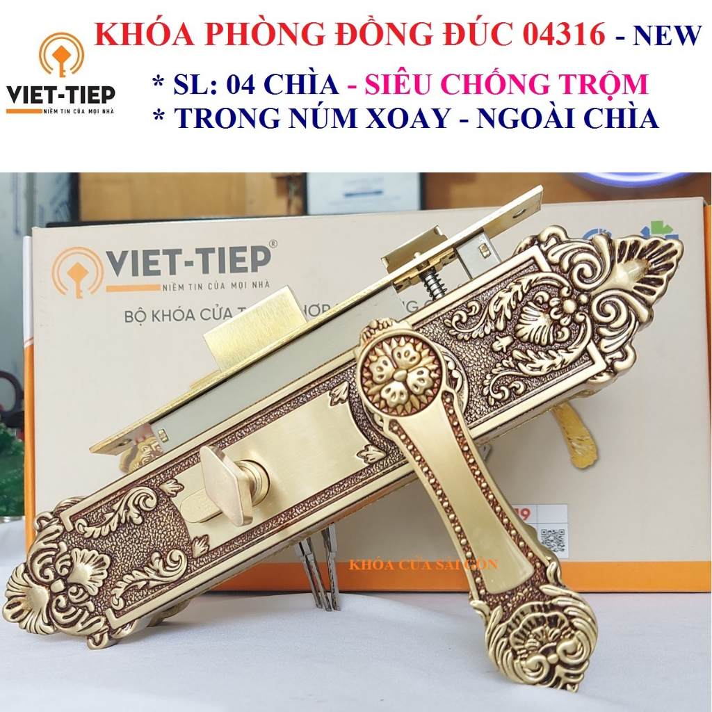 KHÓA TAY GẠT PHÒNG ĐỒNG ĐÚC VIỆT TIỆP 04316 - BH 3 NĂM