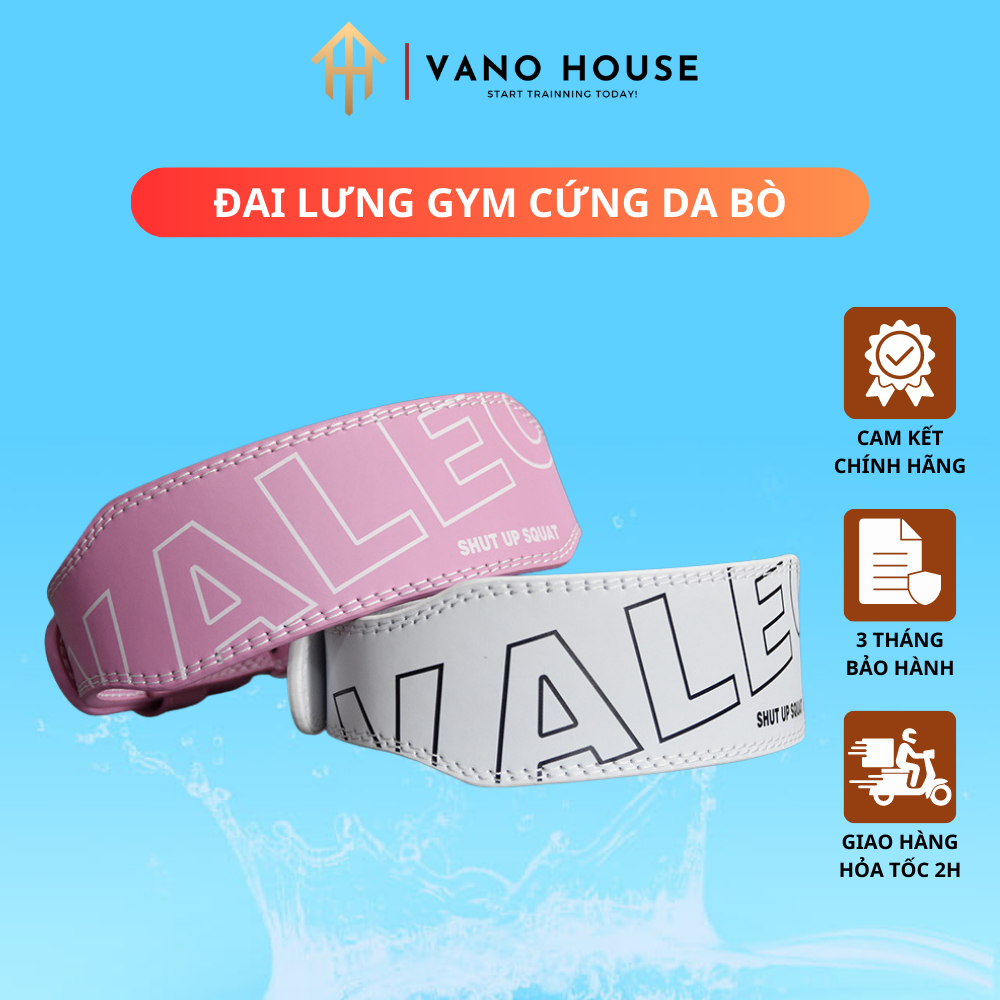 Đai Lưng Cứng Tập Gym Da Bò 3D Có Đệm Hỗ Trợ Squat Tập Chân Mông Cao Cấp