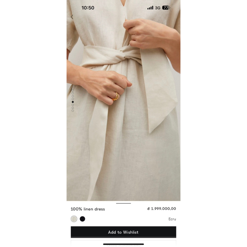 Đầm linen nhà xoài size L