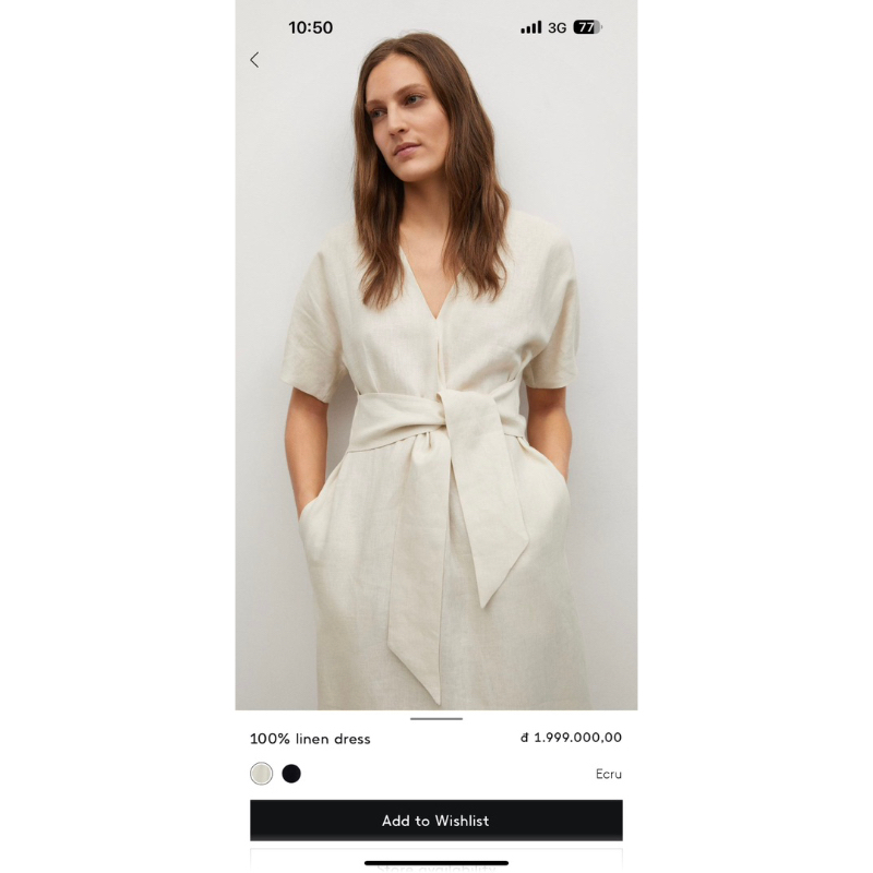 Đầm linen nhà xoài size L